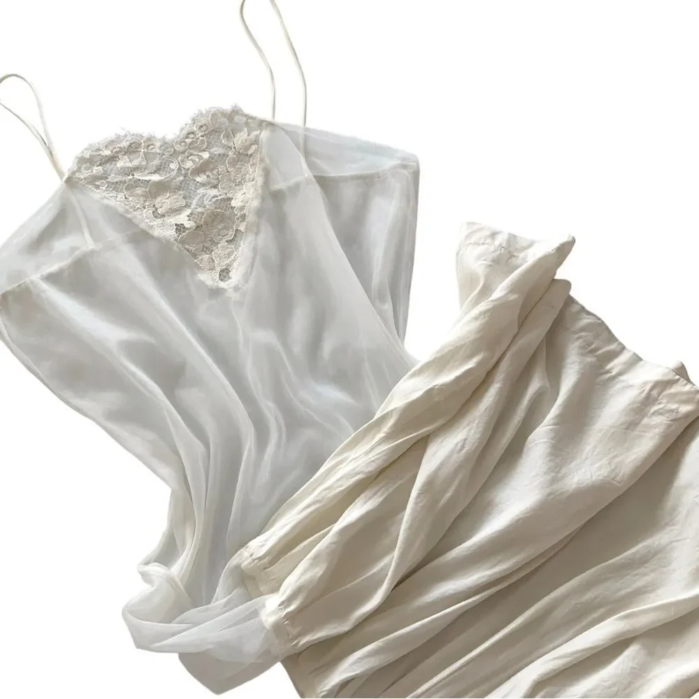 Vintage Sheer Lace Slip Dress - Picture 3 of 8